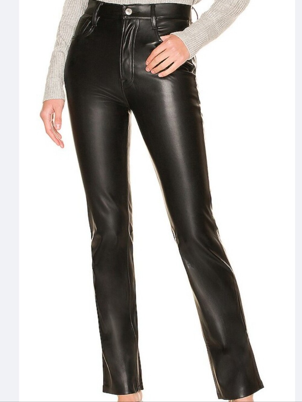 7 For All Mankind Faux Leather Straight Pants NEW Size Large